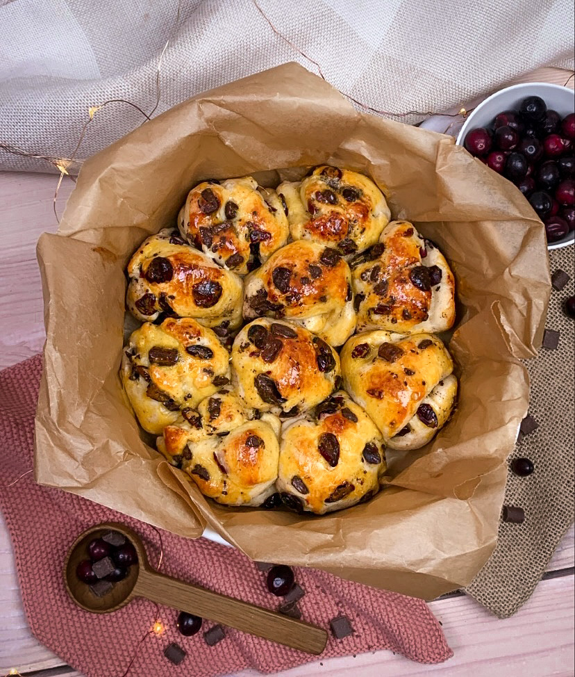 Süße Cranberry-Schoko Brötchen - Fresh food for every mood